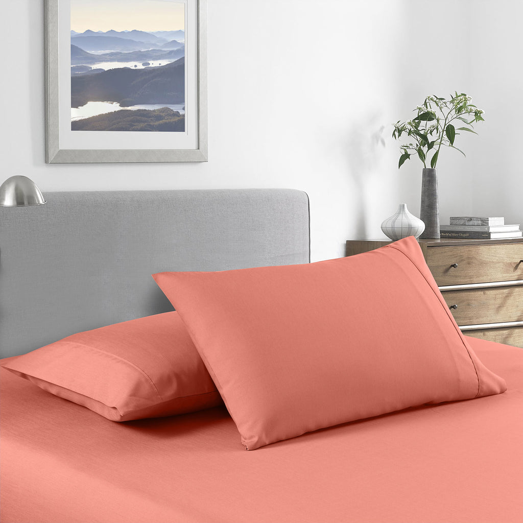 Royal Comfort Bamboo Cooling 2000TC Sheet Set - Queen-Peach-1951134861448318977