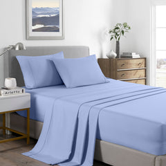Royal Comfort Bamboo Cooling 2000TC Sheet Set - Single-Light Blue-1951134863952318464