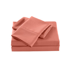 Royal Comfort Bamboo Cooling 2000TC Sheet Set - Single-Peach-1951134864468217858