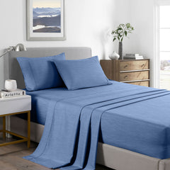 Royal Comfort Bamboo Cooling 2000TC Sheet Set - King Single-Denim-1951134865143500800