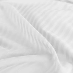 Royal Comfort 1200 Thread count Damask Stripe Cotton Blend sheet sets Queen White-1951134866385014788