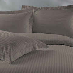 Royal Comfort 1200 Thread count Damask Stripe Cotton Blend Quilt Cover Sets King Charcoal Grey-1951134825826095105