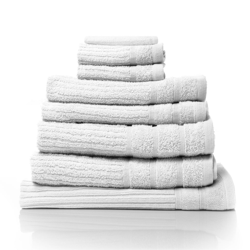 Royal Comfort Eden Egyptian Cotton 600 GSM 8 Piece Towel Pack White-1951134891118825472