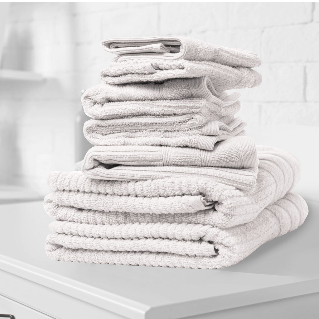Royal Comfort Eden Egyptian Cotton 600 GSM 8 Piece Towel Pack White-1951134891118825473