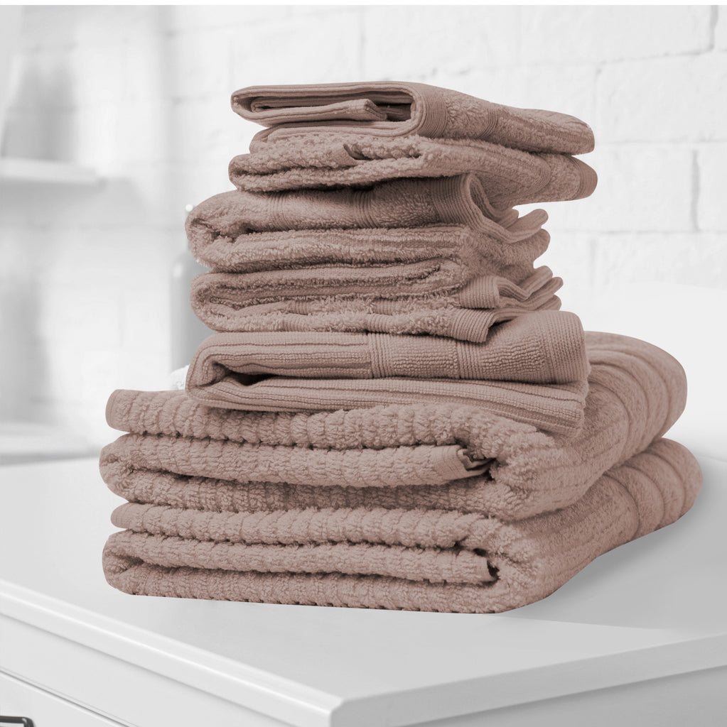 Royal Comfort Eden Egyptian Cotton 600 GSM 8 Piece Towel Pack Champagne Rose-1951134891802497025