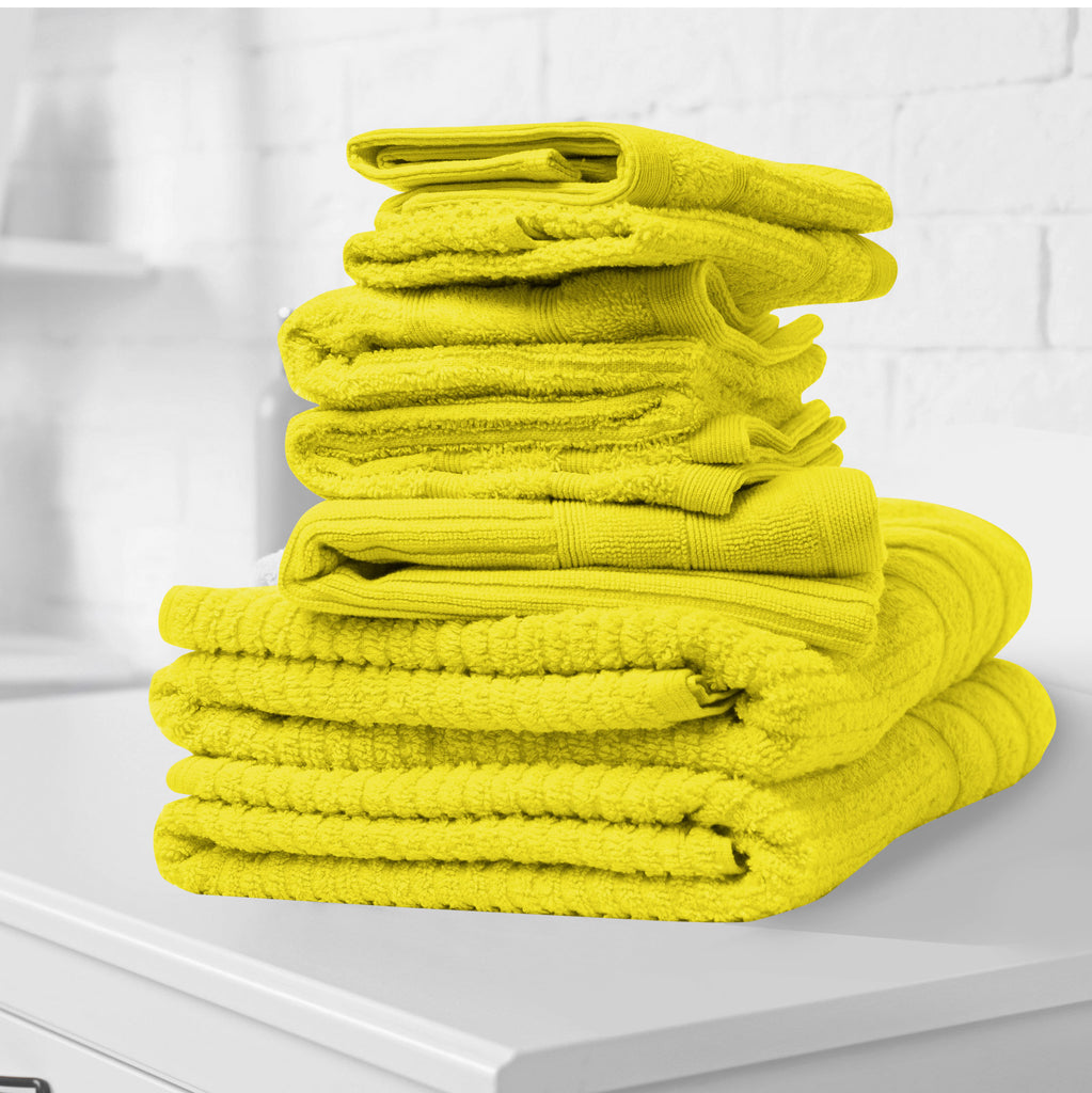 Royal Comfort Eden Egyptian Cotton 600 GSM 8 Piece Towel Pack Yellow-1951134891970269185