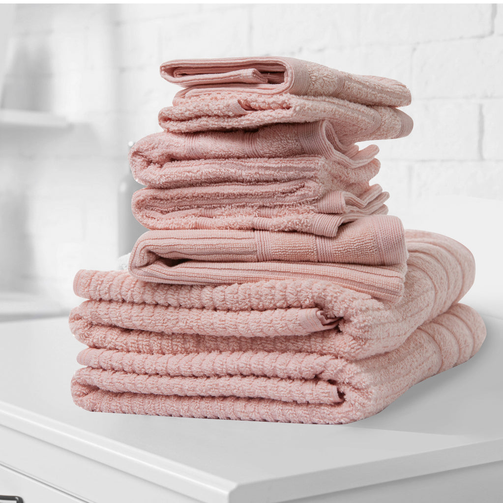 Royal Comfort Eden Egyptian Cotton 600 GSM 8 Piece Towel Pack Blush-1951134892528111617