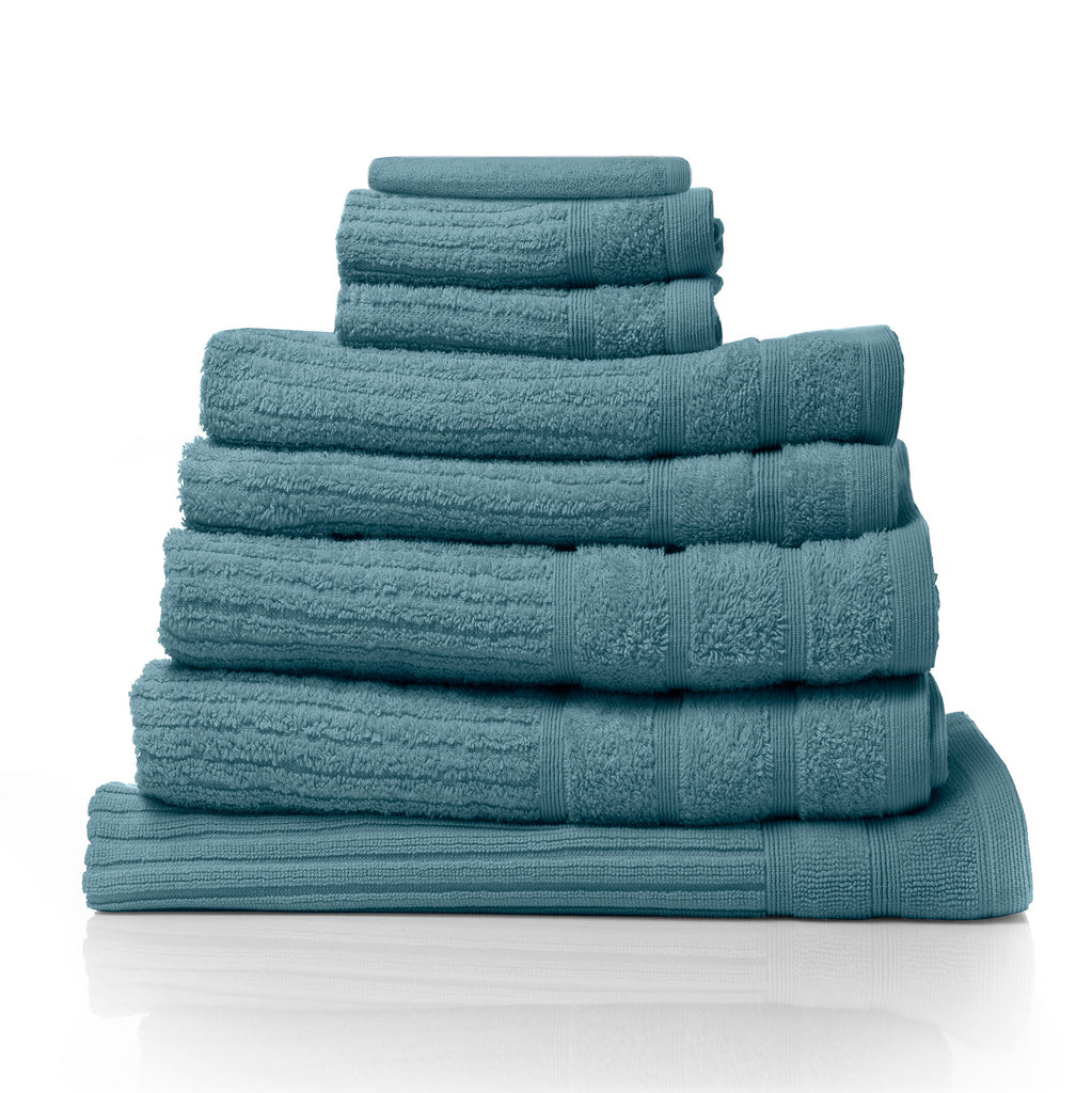 Royal Comfort Eden Egyptian Cotton 600 GSM 8 Piece Towel Pack Turquoise-1951134892721049600
