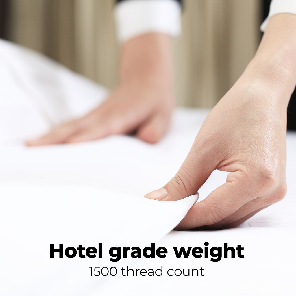 Royal Comfort 1500TC Cotton Rich Fitted 4 PC Sheet sets Queen White-1951134867957878791