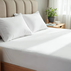 Royal Comfort 1500 TC Cotton Rich Fitted sheet 3 PC Set Double-White-1951134869153255425