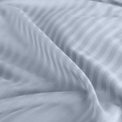 Royal Comfort 1200 Thread count Damask Stripe Cotton Blend sheet sets Queen Blue Fog-1951134871242018820