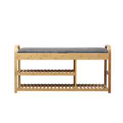 Levede Bamboo Shoe Rack Bench Entryway Seat-1954802383645184001