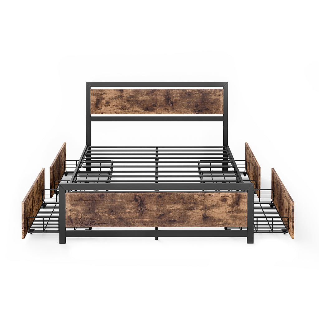 Levede Industrial Bed Frame Double Mattress-1954802935523315713