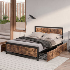 Levede Industrial Bed Frame Double Mattress-1954802935523315718