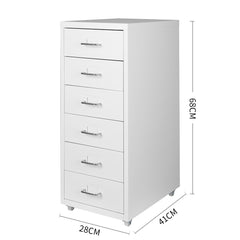 Levede 6 Drawer Office Cabinet Drawers White-1954802725782949890