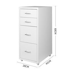 Levede 4 Drawer Office Drawers Cabinet White-1954802724906340354