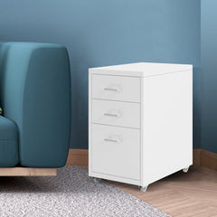 Levede 3 Drawer Office Drawers Cabinet White-1954802724554018822