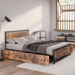 Levede Queen Bed Frame Industrial Mattress-1954802935724642311