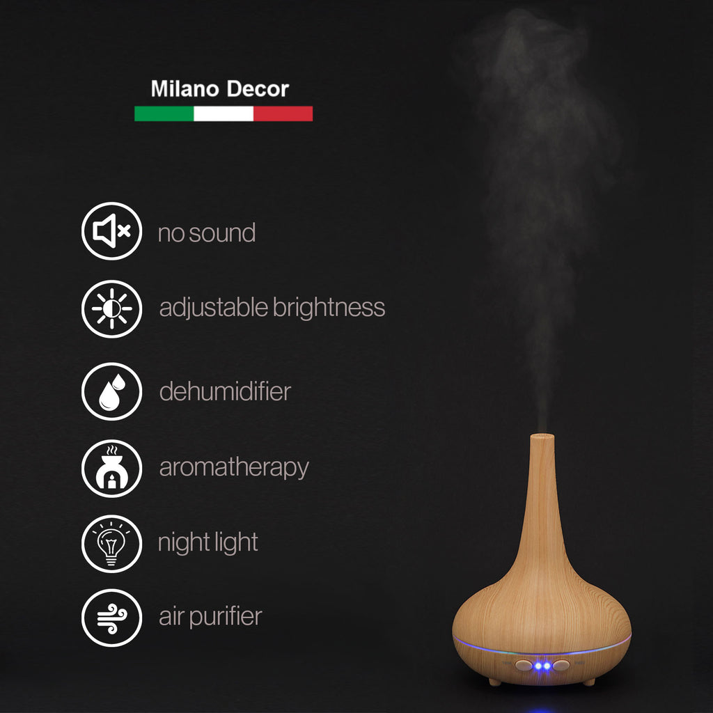 Milano Decor Ultrasonic Aroma Diffuser - Light Wood Grain-1951134804951044099