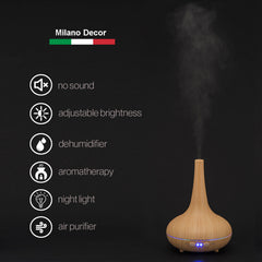 Milano Decor Ultrasonic Aroma Diffuser - Light Wood Grain-1951134804951044099
