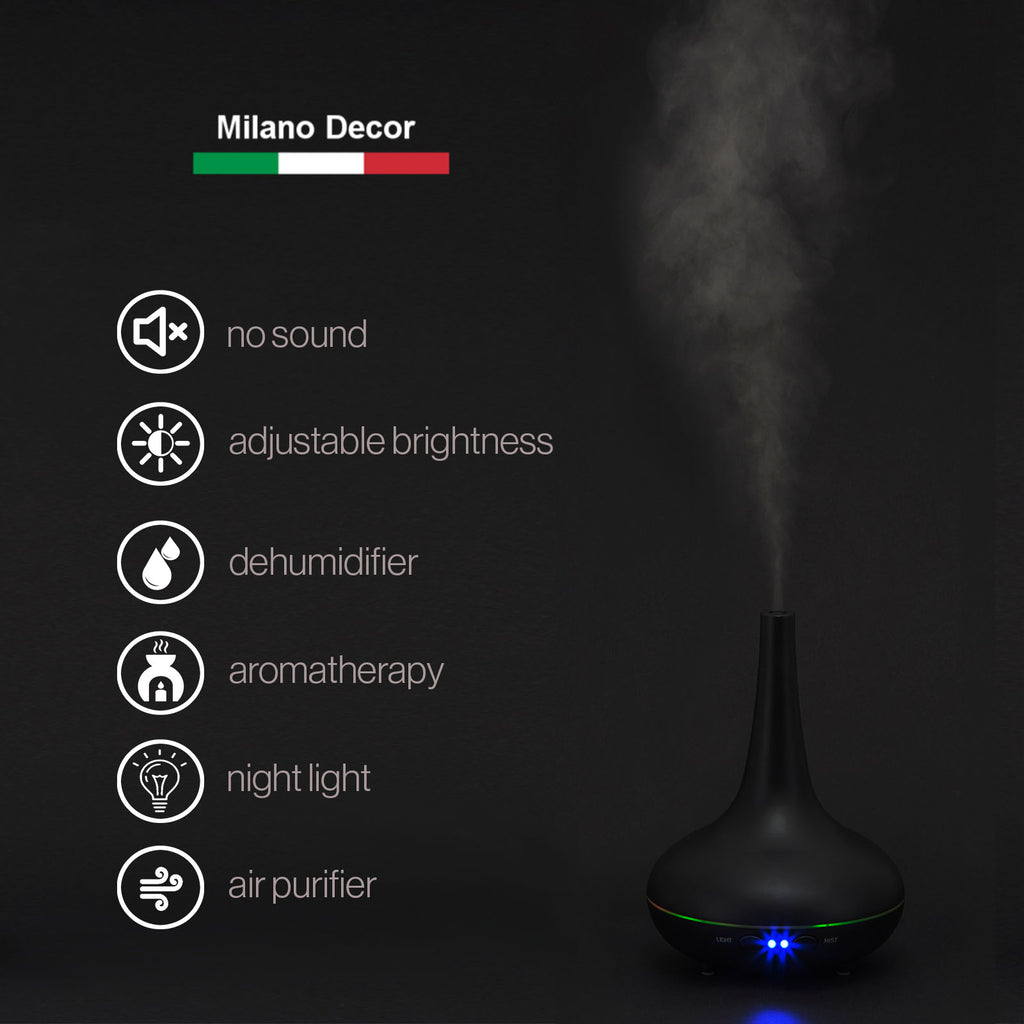 Milano Decor Ultrasonic Aroma Diffuser - Black Colour-1951134805307559939