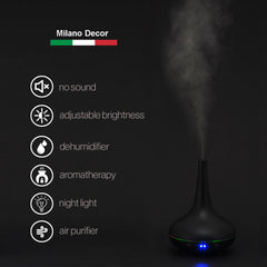 Milano Decor Ultrasonic Aroma Diffuser - Black Colour-1951134805307559939