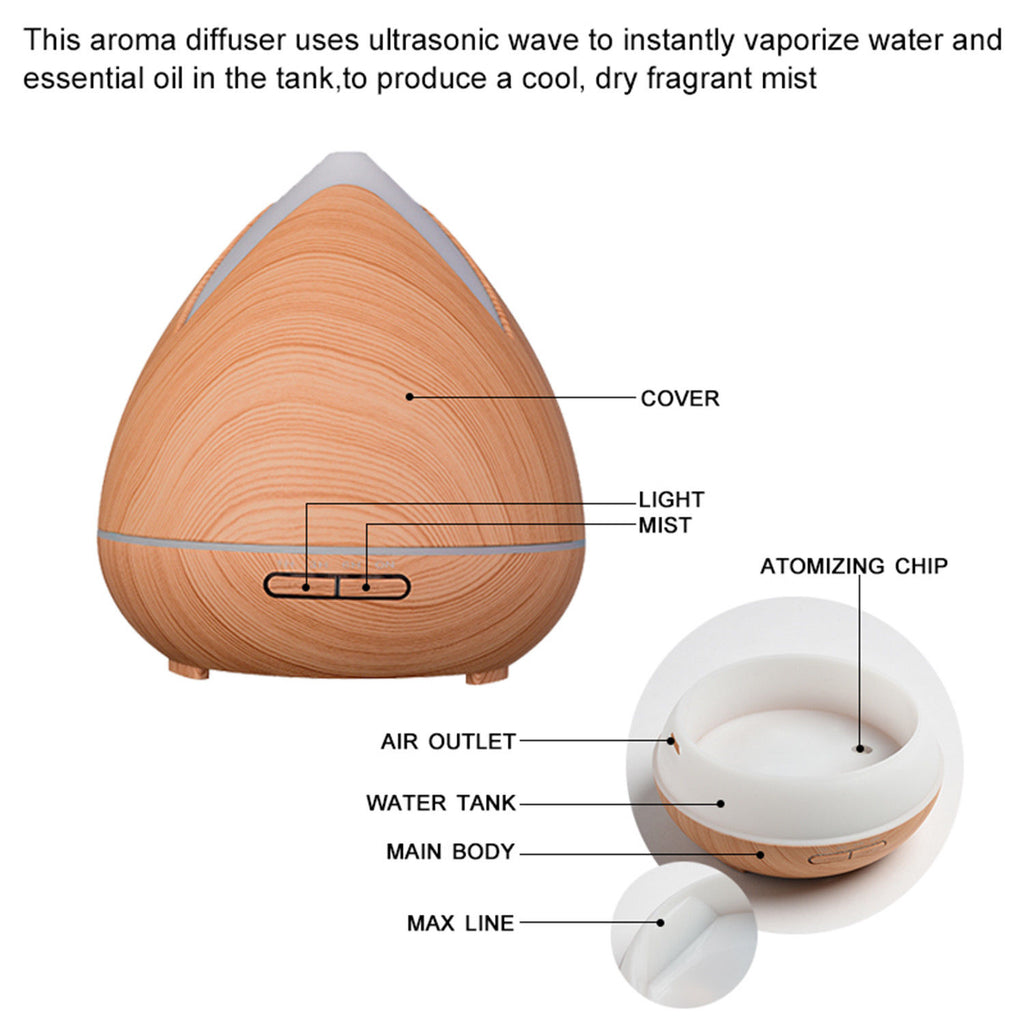 PureSpa Ultrasonic Diffuser  - Light Wood-1951134805810876418