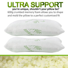 ROYAL COMFORT BAMBOO COVERED MEMORY FOAM PILLOW - 2PK-1951134817148080130