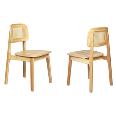 Levede 2x Rattan Dining Chair Wooden Kitchen Chair-1954802451378999304