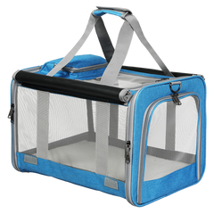 Pawz 3 in 1 Pet Soft Crate Dog Cat Carrier L Size Blue-1954802465467666440