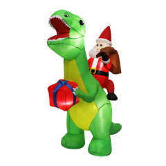 Santaco Christmas Inflatables Outdoor Santa Claus Riding Dinosaur Lights D�cor-1954803065337024520