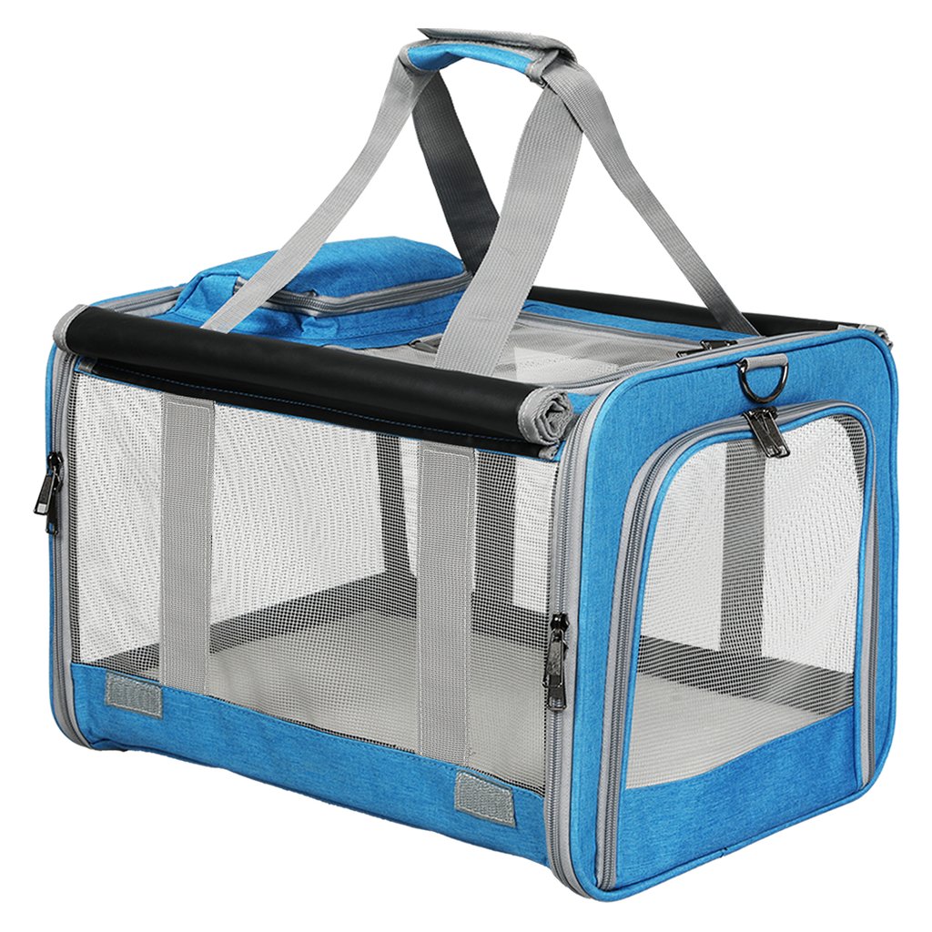 Pawz 3 in 1 Pet Soft Crate Dog Cat Carrier XL Size Blue-1954802466226835464