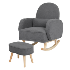 Levede Fleece Rocking Chair with footstool-1954802408546766856