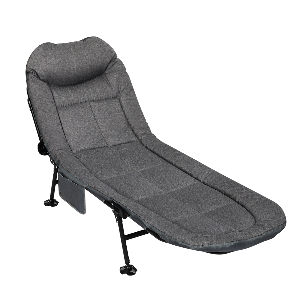 Levede Folding Camping Bed Camp Cots Dark Grey-1954802423948251144