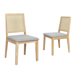 Levede 2x Rattan Dining Chair Solid Wood Lounge-1954802458693865480