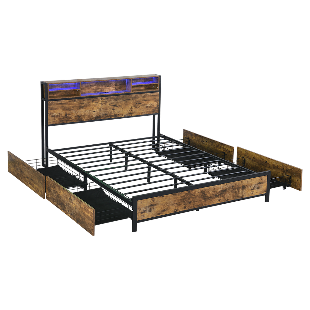 Levede bed frame queen-1954802406185373704
