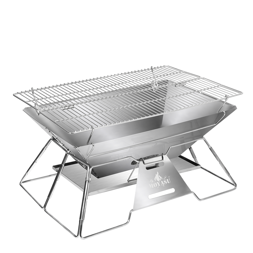 Levede Portable Folding BBQ Charcoal Grill Silver-1954802457573986312
