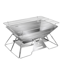 Levede Portable Folding BBQ Charcoal Grill Silver-1954802457573986312