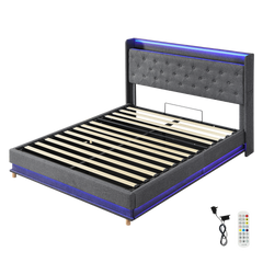 Levede Queen Bed Frame Gas Lift LED Light-1954802406550278152