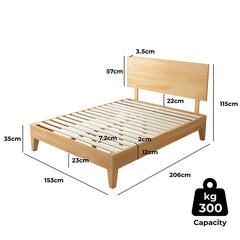 Levede Queen Rubberwood Bed Frame-1954802934042726402