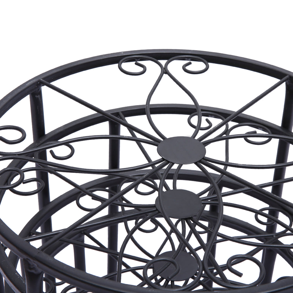 4 x Levede Metal Plant Stand Outdoor Black-1954802661220028420