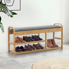 Levede Bamboo Shoe Rack Bench Entryway Seat-1954802383645184007