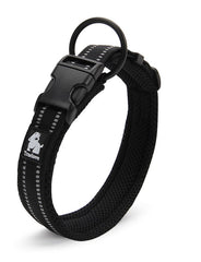 True Love Heavy Duty Reflective Dog Collar - Black, XS-1962324874496184320