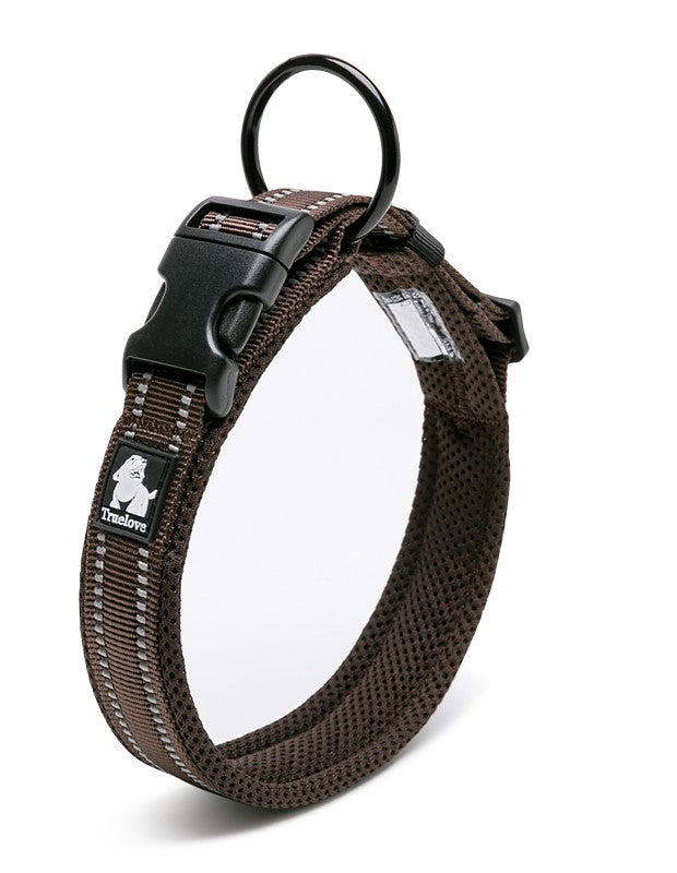 True Love Heavy Duty Reflective Dog Collar - Brown, L-1962324887427223552