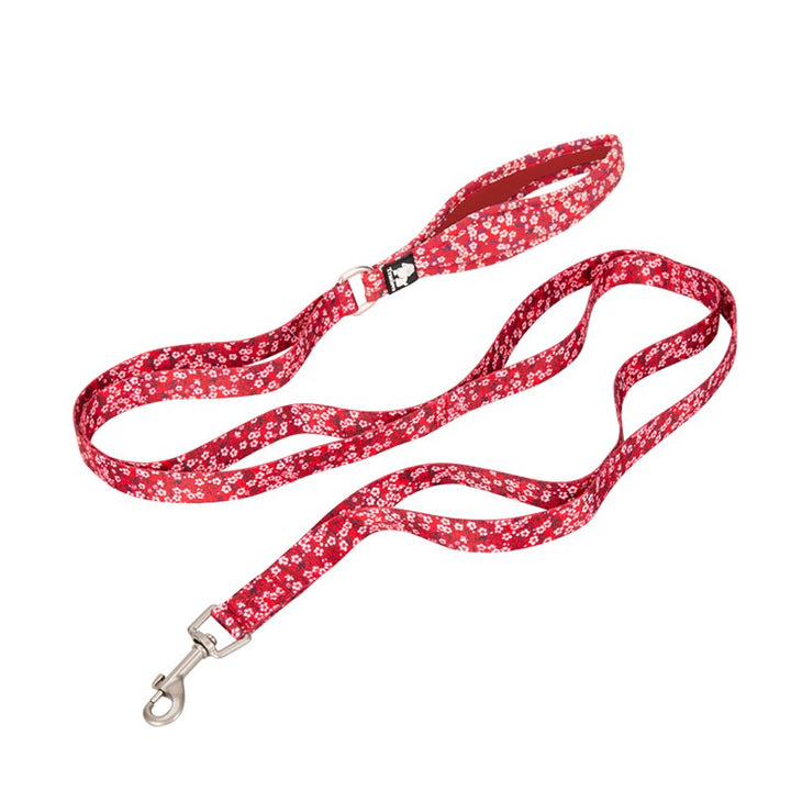 True Love Floral Multi Handle Dog Lead - Red, L-1962324894020669441