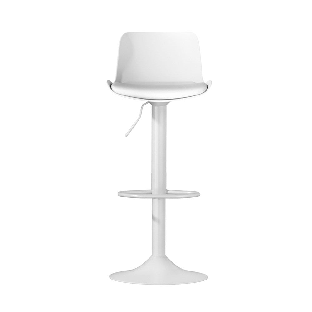 Artiss Bar Stools Kitchen Swivel Gas Lift Stool Leather Dining Chairs White x2