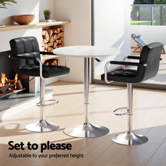Artiss Bar Table and Stools Set Dining Desk Kitchen Chairs Cafe Pub