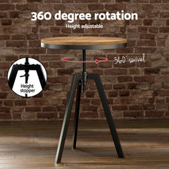 Artiss Bar Table and Stools Set Dining Desk Industrial Kitchen Chairs Cafe Pub
