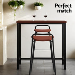 Artiss Bar Table and Stools Set Dining Desk Kitchen Chairs Cafe Pub
