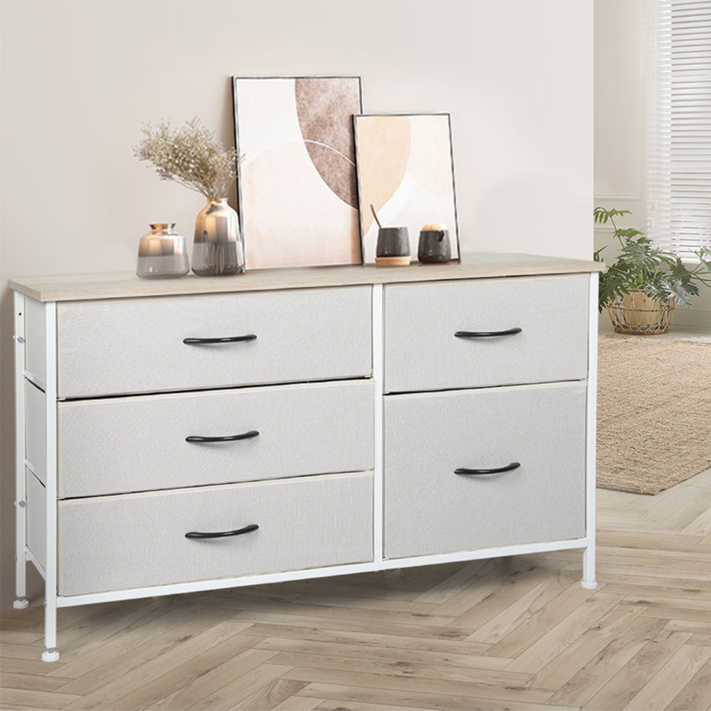 Levede Storage Cabinet Tower Chest of Beige-1954802991626326023